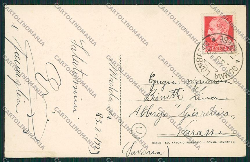 Varese Somma Lombardo cartolina QQ6667 – retro