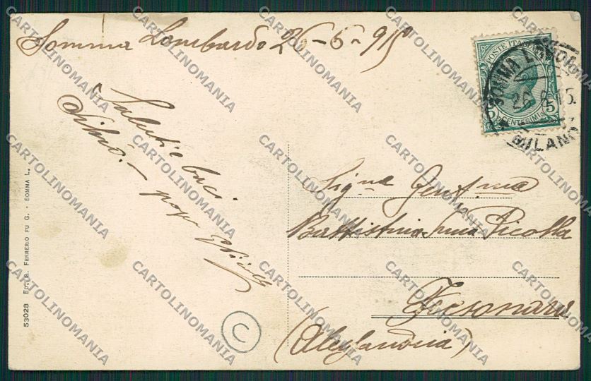 Varese Somma Lombardo cartolina QQ6676 – retro