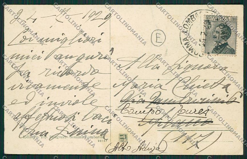 Varese Somma Lombardo cartolina QQ6731 – retro