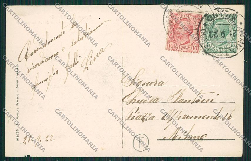 Varese Somma Lombardo ABRASA cartolina QQ6744 – retro