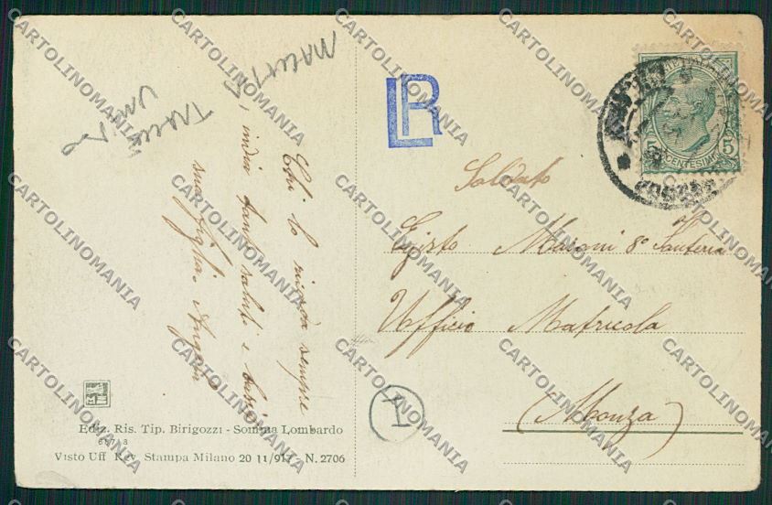 Varese Somma Lombardo MACCHIA TRACCE UMIDO cartolina QQ6760 – retro