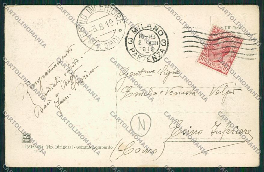 Varese Somma Lombardo Stazione Treno cartolina QQ6770 – retro