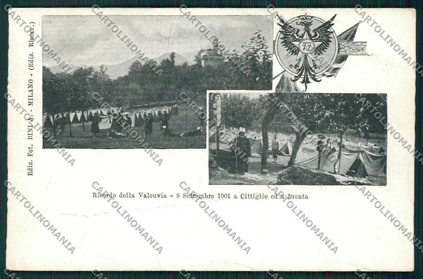 Varese Valcuvia Brenta Cittiglio Militari PIEGHINE cartolina QQ6775 – fronte