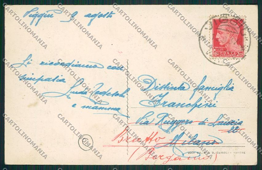 Varese Viggiù cartolina QQ6798 – retro