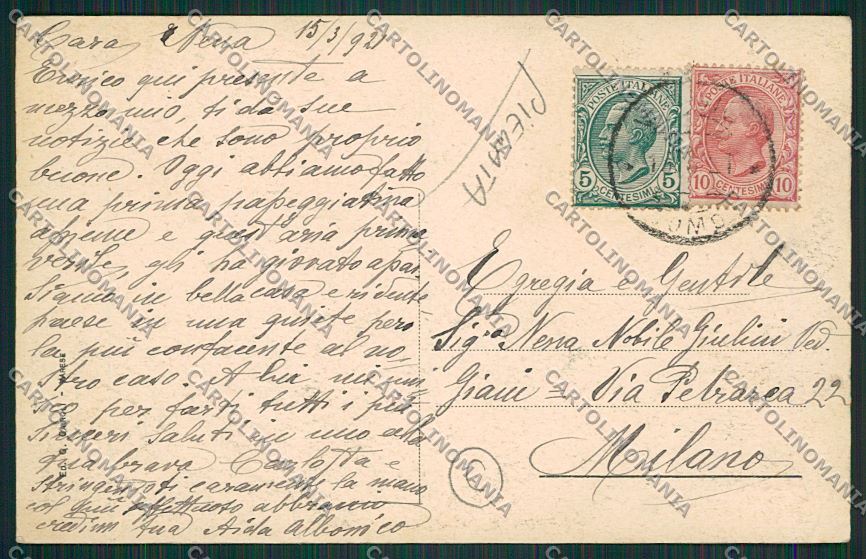 Varese Viggiù PIEGATA cartolina QQ6819 – retro