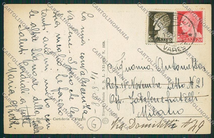 Varese Viggiù Saluti da cartolina QQ6889 – retro
