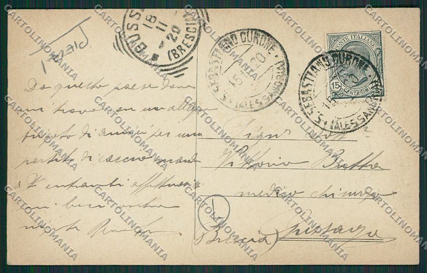 Alessandria San Sebastiano Curone PIEGA cartolina QQ6908 – retro