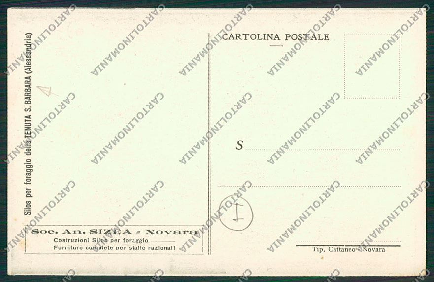 Alessandria Tenuta Santa Barbara Cascina cartolina QQ6938 – retro