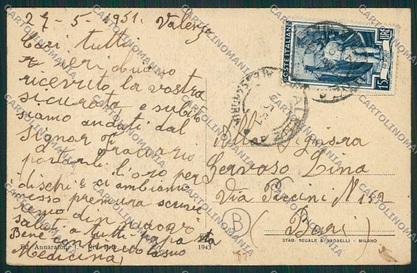 Alessandria Valenza cartolina QQ6959 – retro