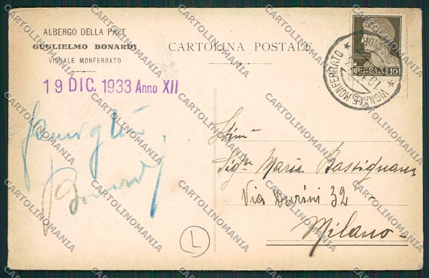 Alessandria Vignale Monferrato cartolina QQ6989 – retro