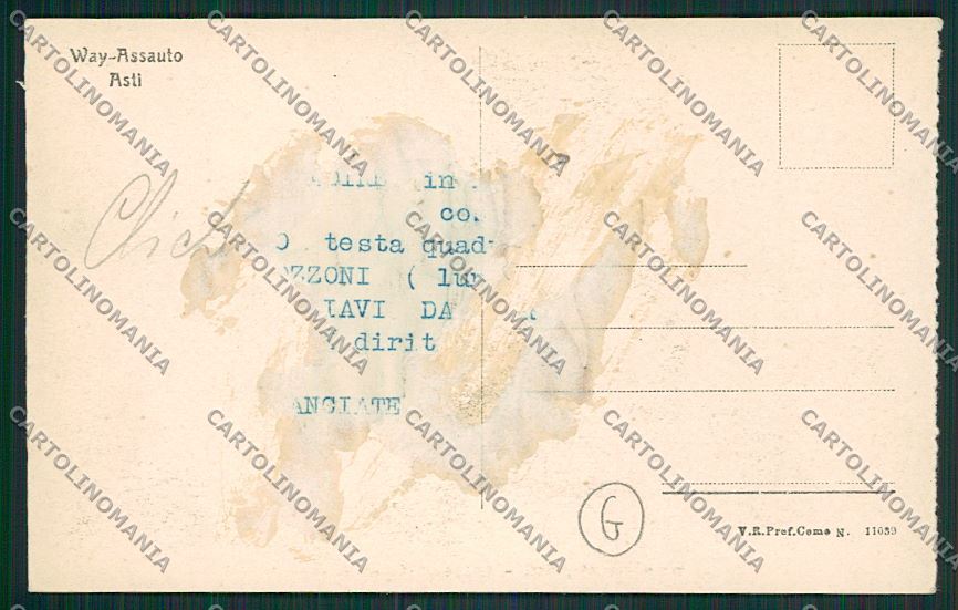 Asti città COLLA cartolina QQ7032 – retro