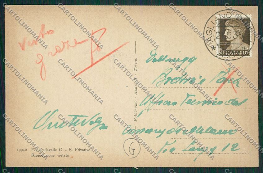 Asti Agliano cartolina QQ7056 – retro
