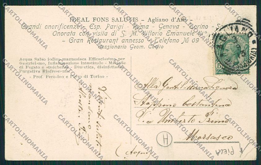 Asti Agliano PIEGA cartolina QQ7057 – retro