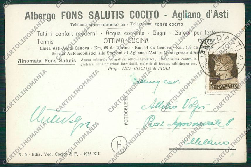 Asti Agliano Foto cartolina QQ7060 – retro