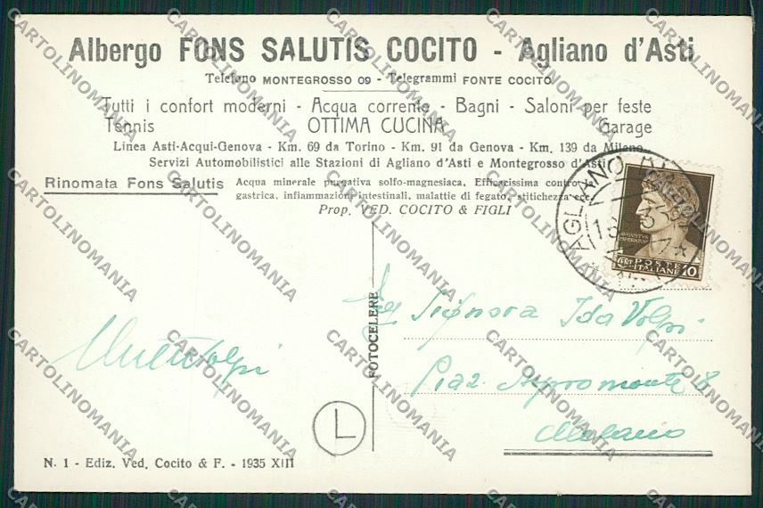 Asti Agliano Foto cartolina QQ7065 – retro