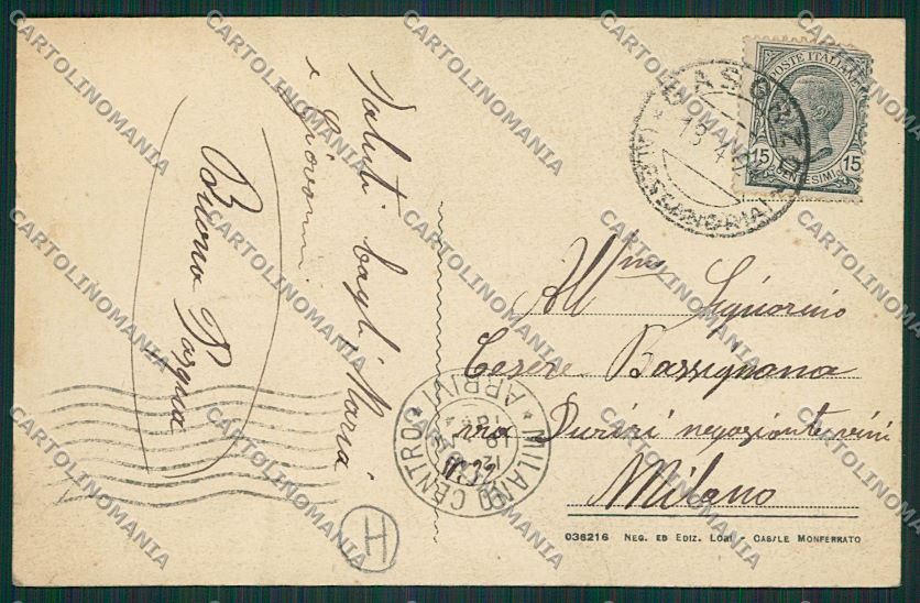Asti Casorzo Monferrato cartolina QQ7082 – retro