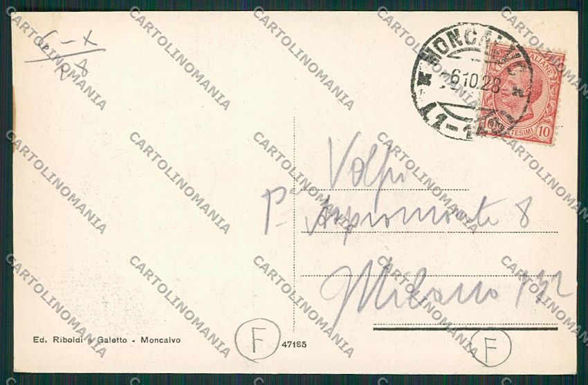 Asti Moncalvo cartolina QQ7089 – retro