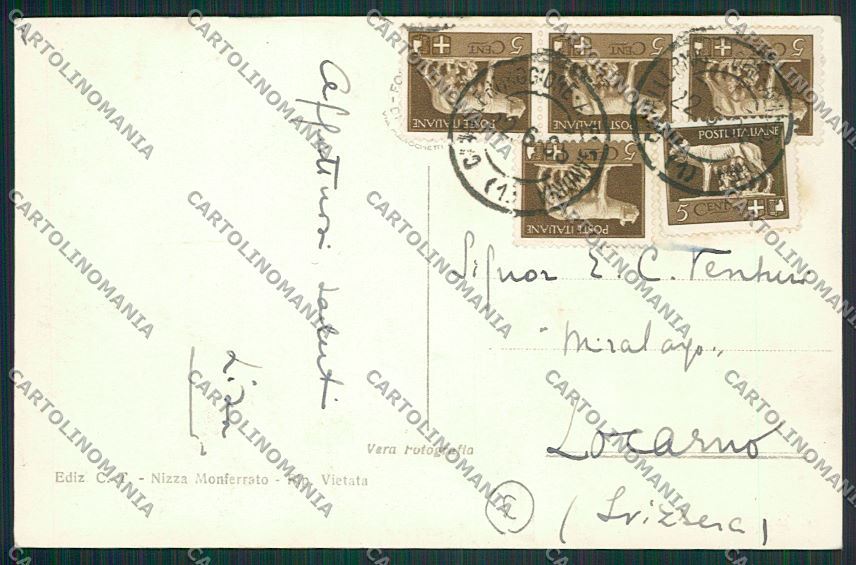 Asti Nizza Monferrato Foto cartolina QQ7107 – retro