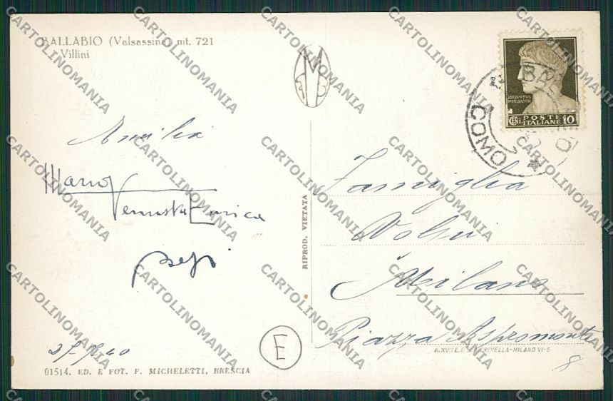 Lecco Ballabio Foto cartolina QQ7209 – retro