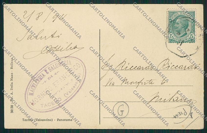 Lecco Taceno PIEGA cartolina QQ7262 – retro