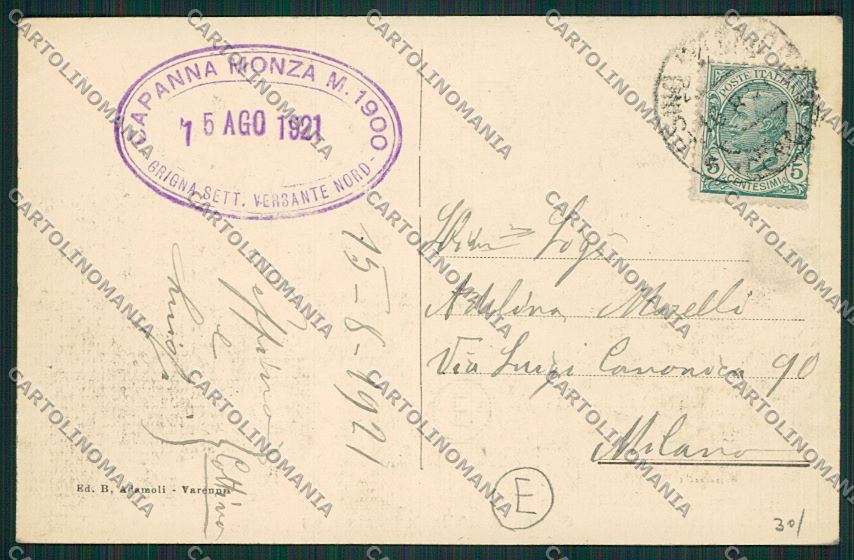 Lecco Rifugio Grigna Settentrionale cartolina QQ7287 – retro