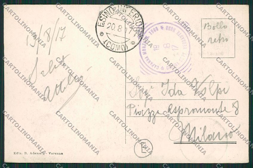 Lecco Rifugio Grigna Settentrionale cartolina QQ7289 – retro