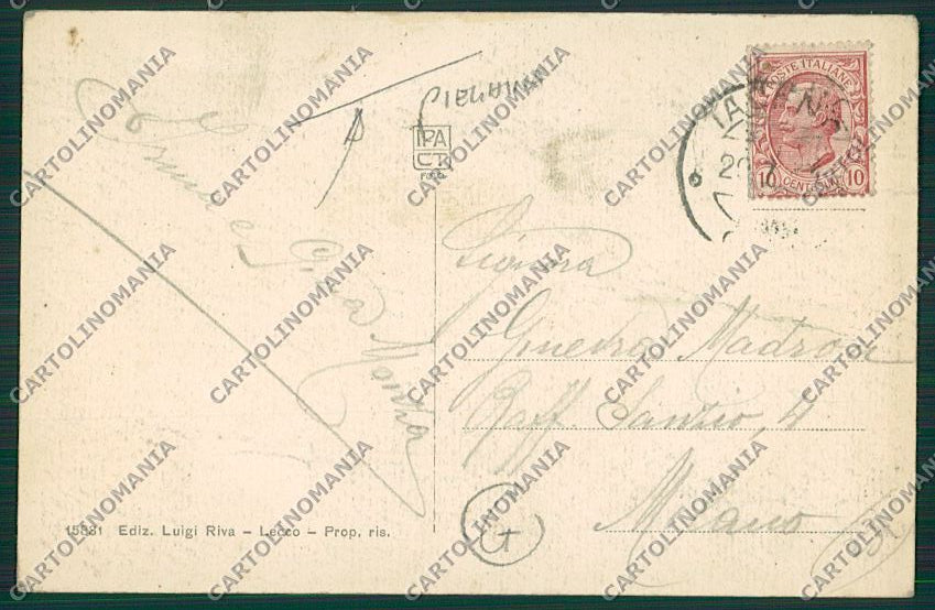 Lecco Costumi Valsassina PIEGHINA cartolina QQ7338 – retro