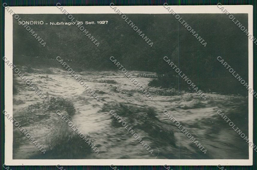 Sondrio città alluvione Foto cartolina QQ7359 – fronte