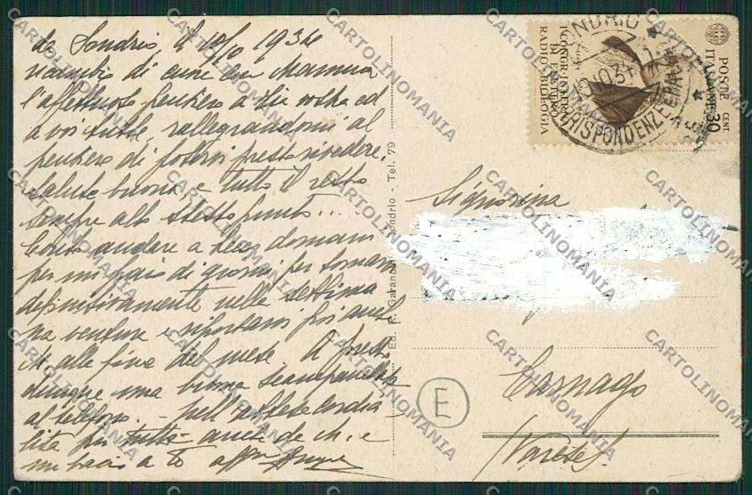 Sondrio città cartolina QQ7383 – retro