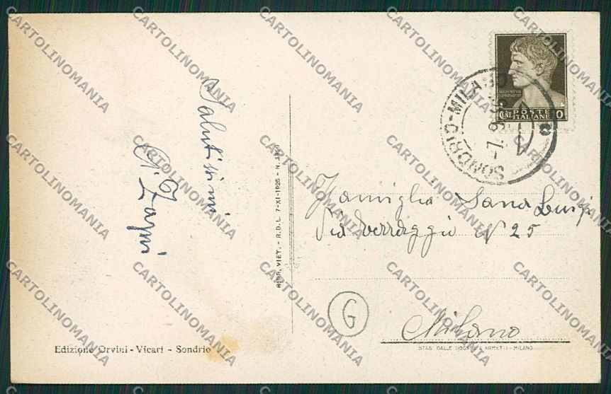 Sondrio città cartolina QQ7401 – retro