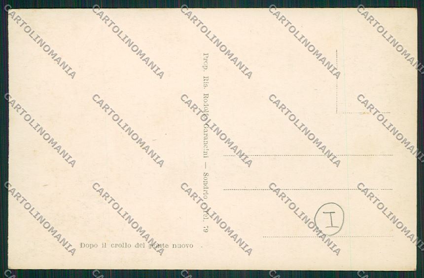 Sondrio città alluvione Foto cartolina QQ7410 – retro