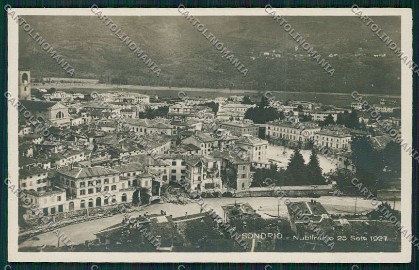 Sondrio città alluvione Foto cartolina QQ7411 – fronte