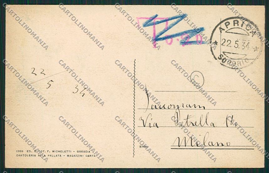 Sondrio Aprica cartolina QQ7429 – retro