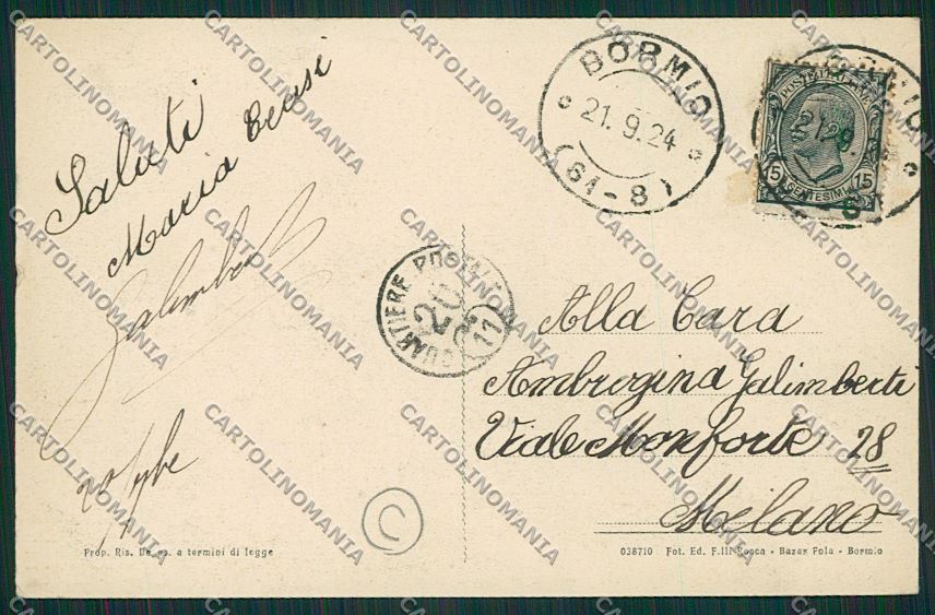 Sondrio Bormio cartolina QQ7453 – retro