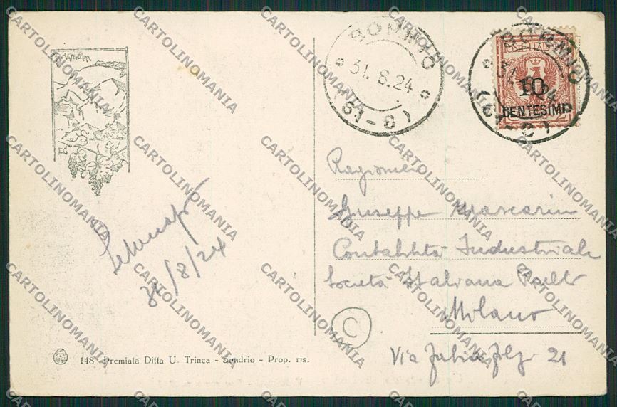 Sondrio Bormio cartolina QQ7455 – retro