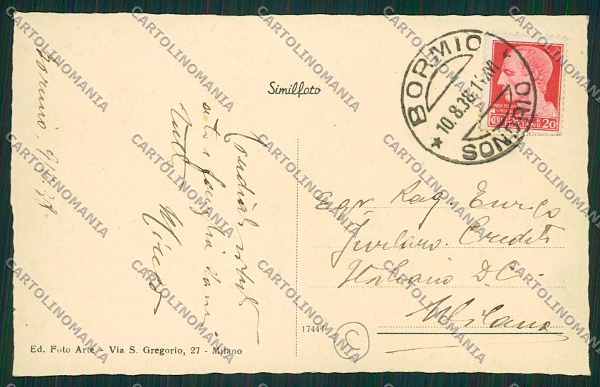 Sondrio Bormio cartolina QQ7461 – retro