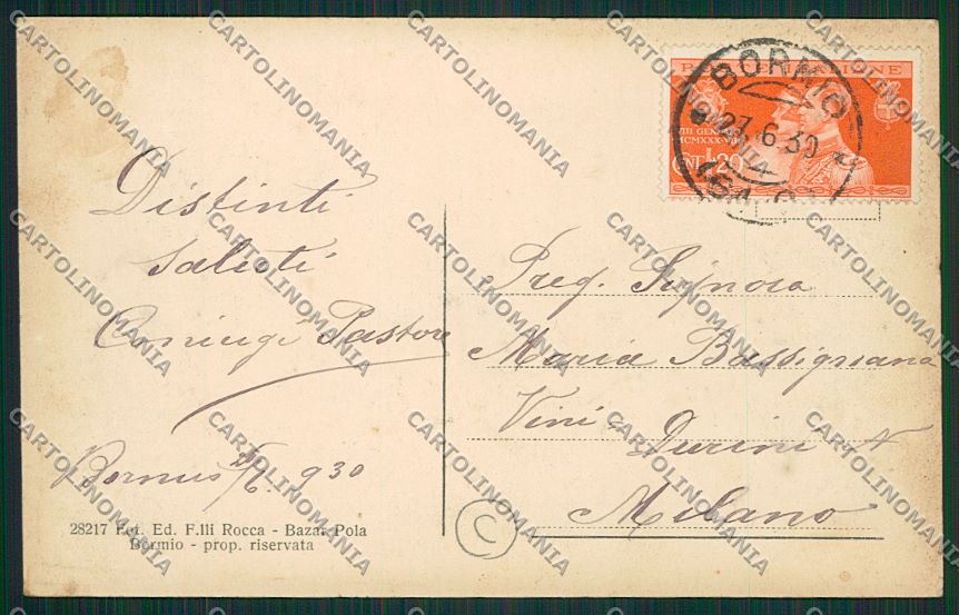 Sondrio Bormio cartolina QQ7465 – retro