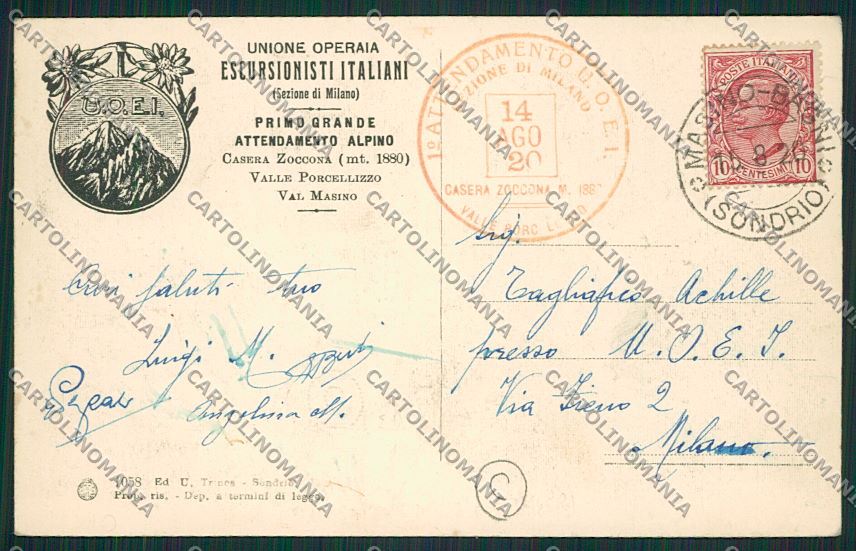 Sondrio Masino cartolina QQ7526 – retro