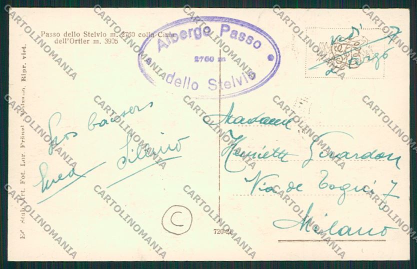 Sondrio Passo Stelvio Foto cartolina QQ7539 – retro
