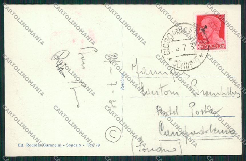 Sondrio Passo Stelvio Foto cartolina QQ7543 – retro