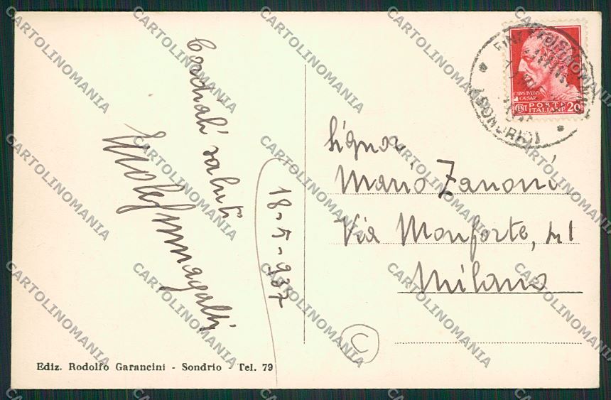 Sondrio Passo Stelvio Foto cartolina QQ7544 – retro