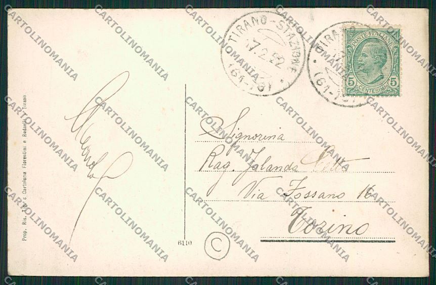 Sondrio Tirano cartolina QQ7617 – retro