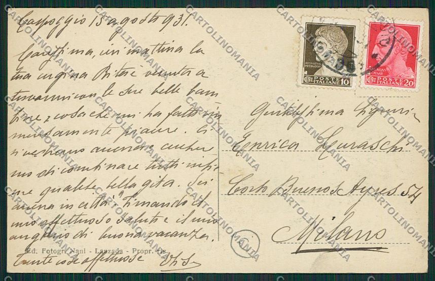 Sondrio Caspoggio cartolina QQ7677 – retro
