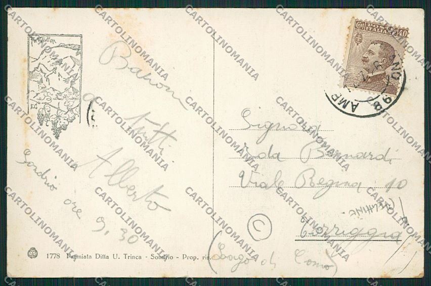 Sondrio Chiesa PIEGHINE cartolina QQ7691 – retro