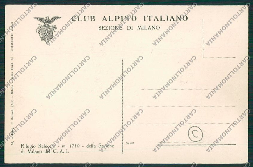 Sondrio Rifugio Releccio CAI cartolina QQ7750 – retro