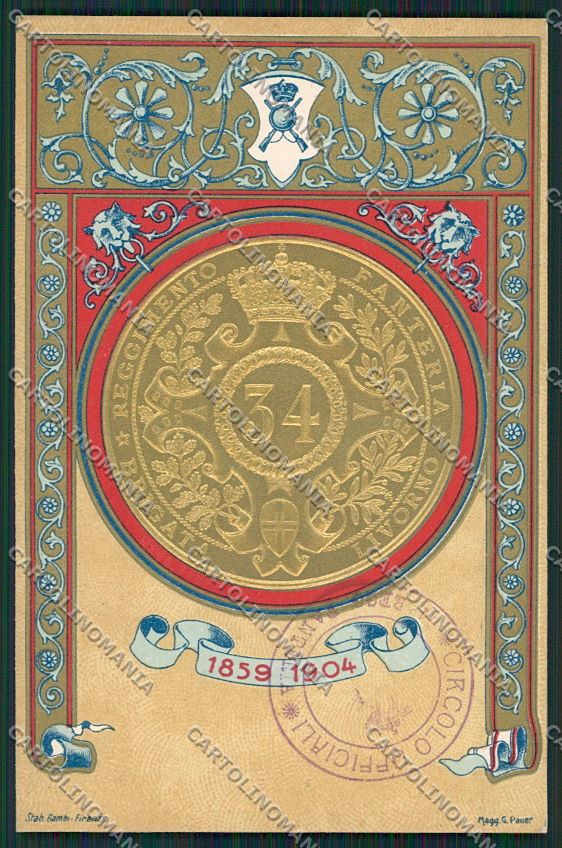 Militari Reggimentale Livorno Fanteria Rilievo cartolina QQ7790 – fronte