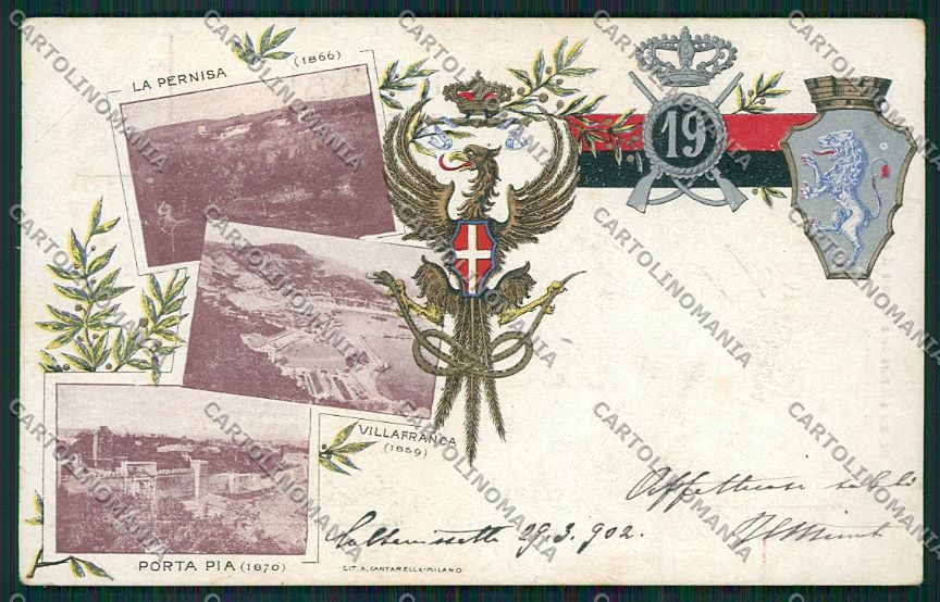 Militari Reggimentale Villafranca La Pernisa cartolina QQ7794 – fronte