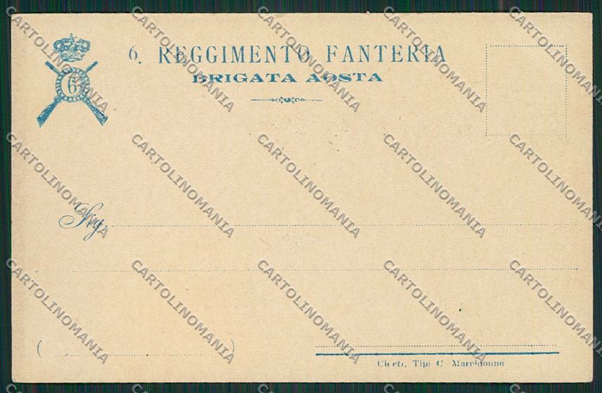 Militari Reggimentale Brigata Aosta cartolina QQ7796 – retro