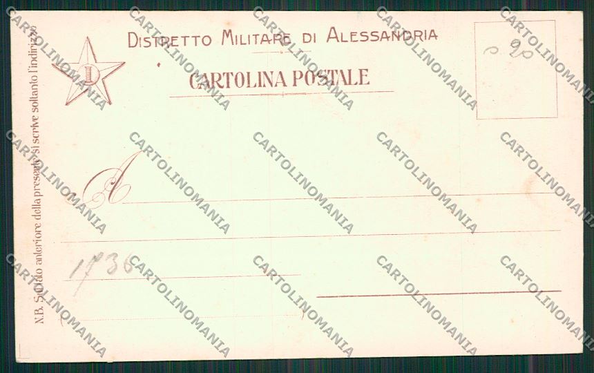Militari Reggimentale Alessandria cartolina QQ7828 – retro