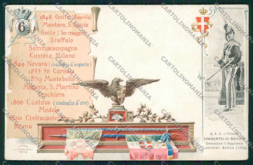 Militari Reggimentale Lancieri Aosta cartolina QQ7834 – fronte